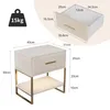 ProximaX Nachttisch 2er Set Beige Samt mit 1 Schublade & Produktbild-Vorschau 9