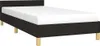 A black bed frame with a white mattress on a white background. Náhled obrázku produktu