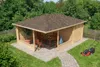 Alpholz 5-Eck Gartenlaube Maik-40 mit Anbau aus Produktbild-Vorschau 9