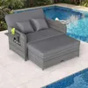 COSTWAY Polyrattan Sonnenliege, Gartenliege mit Produktbild-Vorschau 9