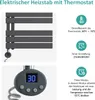 A diagram showing an electric heating element for a towel radiator with accompanying feature descriptions. Anteprima dell’immagine prodotto