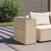 vidaXL Garten-Beistelltisch Glasplatte Beige 58x27,5x55 cm Produktbild-Vorschau 3