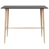 A bar table with a black top and light wood legs, shown against a white background. Produktbild-Vorschau
