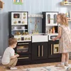 COSTWAY Detská kuchynka, drevená hracia súprava so Náhľad obrázku produktu 2