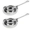 Two hammered stainless steel mini pans with handles are shown against a white background. Produktbild-Vorschau