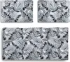 Three cushions with a tropical leaf pattern are arranged on a white background. Produktbild-Vorschau