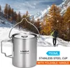 Lixada Camping Pot Stainless Steel Titanium Cup Mug 750ml Náhled obrázku produktu 5