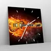 Wanduhr - Quadrat - Glasuhr - Feuer Gitarre Instrument - Produktbild-Vorschau 4
