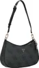 A black Guess shoulder bag with a repeating logo pattern. Produktbild-Vorschau