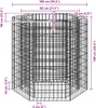 vidaXL Šesťhranná gabiónová vyvýšená posteľ 100 × 90 × 100 Náhľad obrázku produktu 7