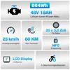 A grid of icons and text describing the features of an electric bike. Produktbild-Vorschau