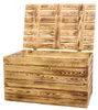 Grosse Holztruhe 80er  geflammt mit Deckel  80x50x39cm Produktbild-Vorschau 9