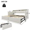 A diagram of a beige upholstered bed frame with dimensions indicated. Produktbild-Vorschau