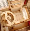 Close-up view of the interior of a wooden model of a London double-decker bus. Anteprima dell’immagine prodotto