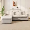 A beige L-shaped sofa with a large ottoman is shown in a well-lit living room. Anteprima dell’immagine prodotto
