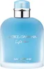 A close-up studio shot of a Dolce & Gabbana Light Blue Eau Intense Pour Homme Eau de Parfum spray bottle. Produktbild-Vorschau