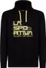 Schwarzer Hoodie von La Sportiva mit gelben Schnüren und grafischem Druck. Produktbild-Vorschau