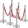 SucceBuy 6 pezzi pali barriera argento, 3 corde di velluto Anteprima dell’immagine prodotto 1
