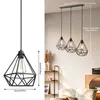 XMTECH Průmyslová závěsná lampa, 3 žárovky, černá, vintage Náhled obrázku produktu 2