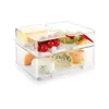 A stack of clear plastic food storage containers filled with cheese, tomatoes, and peppers, arranged on a white background. Náhľad obrázku produktu