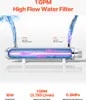 Diagram of a UV water filter showing water flow and UV light. Podgląd zdjęcia produktu