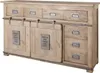MASSIVMOEBEL24 Sideboard Mango 150x45x90 whitewash lackiert Produktbild-Vorschau 3