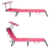 Aga 2x Chaise longue de jardin réglable avec auvent Rose Voir les images du produit 3
