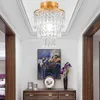 Goldene Edelstahl Kristall Kronleuchter Deckenlampe, E14 Produktbild-Vorschau 4