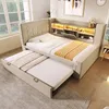 Divano letto Merax imbottito 90x200 con letto estraibile Anteprima dell’immagine prodotto 3