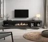 A modern living room with a wall-mounted TV stand featuring an electric fireplace. Produktbild-Vorschau