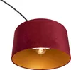Bogenleuchte Schwarzer Samt Schirm Rot mit Gold 50 cm XXL Produktbild-Vorschau 5