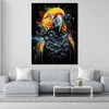 Papagei Pop Art abstrakt splatter Leinwandbild Wandbild  Produktbild-Vorschau 2
