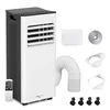 A portable air conditioner with accessories, laid out on a white background. Produktbild-Vorschau