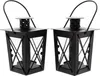 2x Mini Laterne Metall + Glas schwarz – Teelichthalter Produktbild-Vorschau 1