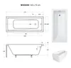 MEGA Badewanne Rechteck Modern Design 140x70 mit Produktbild-Vorschau 5