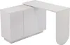 A white desk with a cabinet and a rotating surface. Podgląd zdjęcia produktu