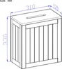 Badezimmerschrank Weiss 31x17x33cm MDF Aufbewahrungsschrank Produktbild-Vorschau 4