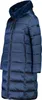 A studio shot of a blue puffer coat. Podgląd zdjęcia produktu