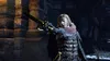 A warrior in ornate armor holds a sword aloft in a dimly lit, ancient-looking environment. Produktbild-Vorschau