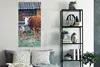 MuchoWow® Poster Kuh - Stall - Gras - Kalb 60x120 cm - Produktbild-Vorschau 4