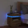 vidaXL Table de nuit avec lampes LED Chêne Artisan Voir les images du produit 3