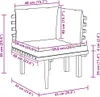 A diagram showing the dimensions of a corner sofa with cushions. Voir les images du produit