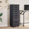 vidaXL Armadio a rotelle con cassetti MOSS Grey in legno di Anteprima dell’immagine prodotto 2
