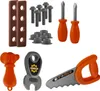 A collection of toy tools and building components arranged on a white background. Voir les images du produit