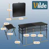 Vilde | Stolik campingowy z 4 taboretami zestaw - 120x60 cm Podgląd zdjęcia produktu 5