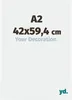 A graphic displaying product size and a tagline. Produktbild-Vorschau