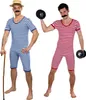 Nostalgischer Herren Ringel Badeanzug Baumwolle 20er 30er Produktbild-Vorschau 1