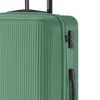 Close-up of a green suitcase with a black combination lock and handle. Produktbild-Vorschau