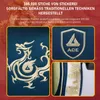 A collage of images showcasing the intricate embroidery and branding of a gaming chair. Voir les images du produit