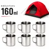 6 Camping Becher Stahl Campingbecher Kaffebecher Espresso Produktbild-Vorschau 1